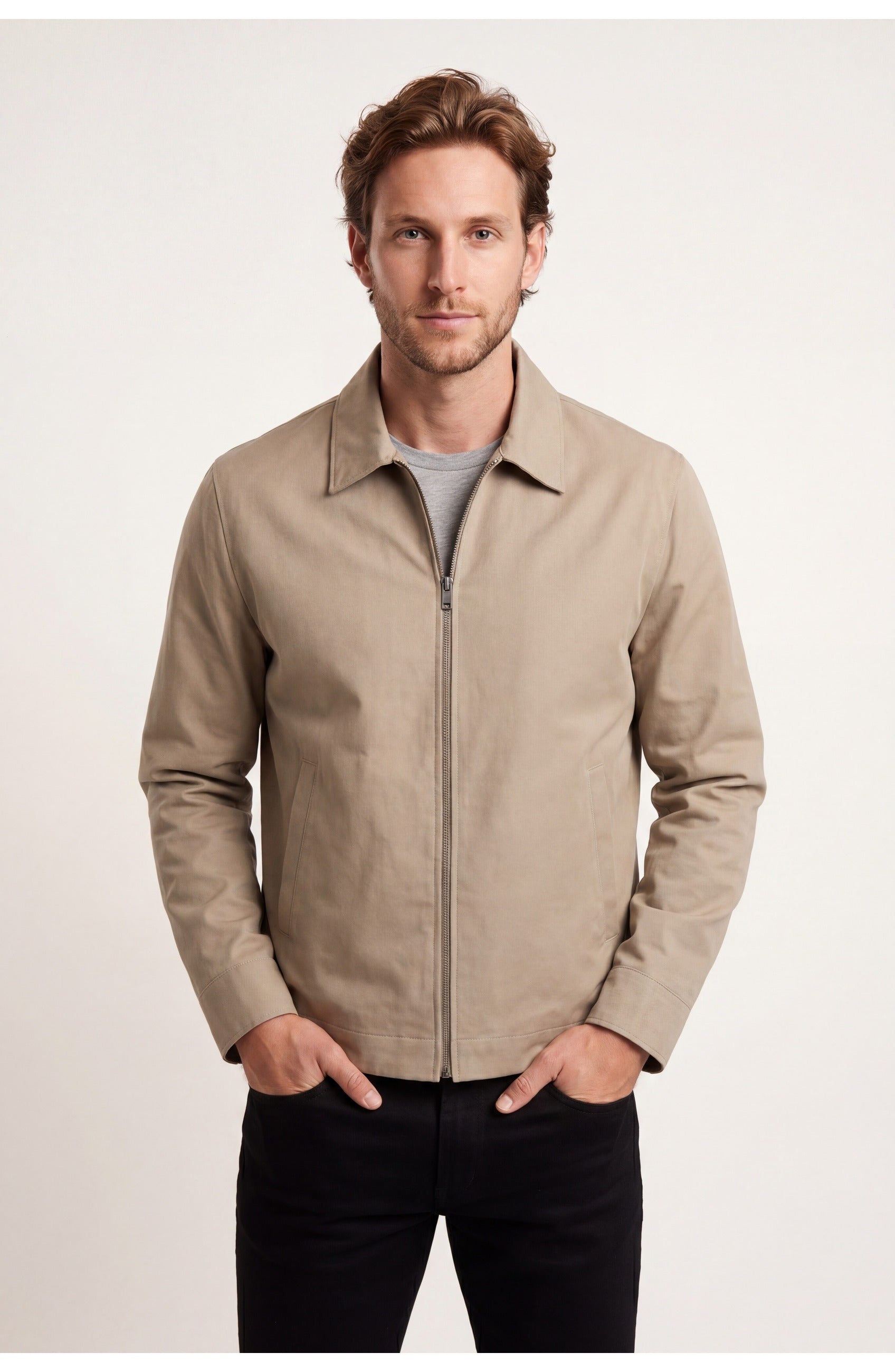 Men's Zip Jacket | Classic Collar | Slim Fit