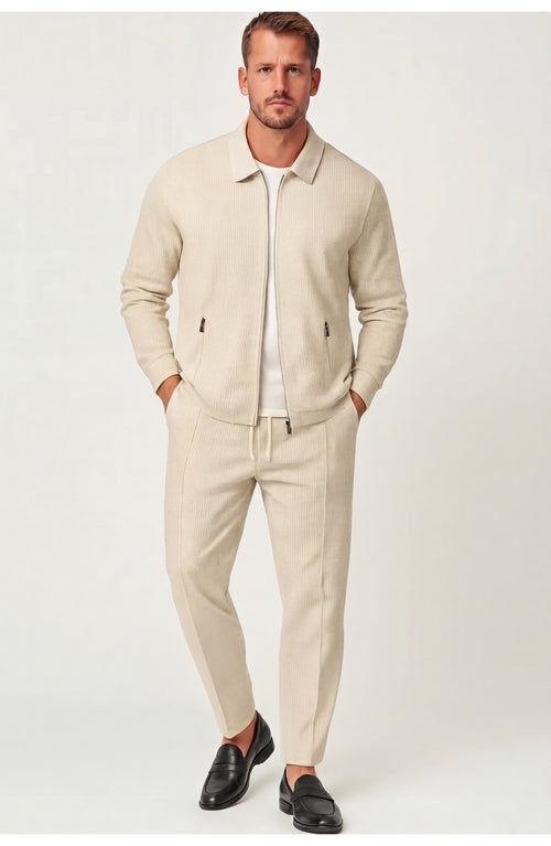 Men's Co-Ord Set | Zip Jacket and Tapered Trousers | Smart Casual