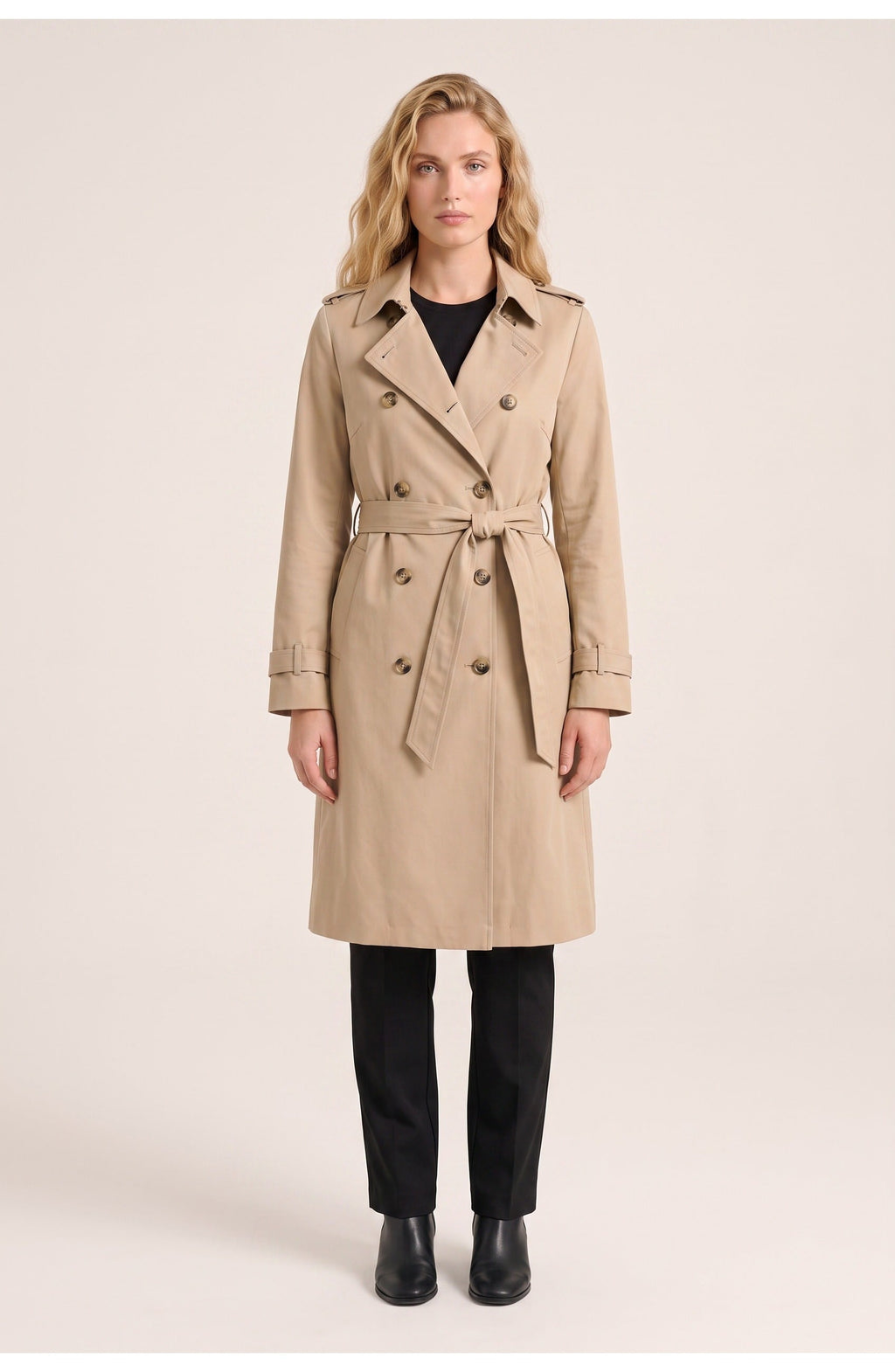 Women's Trench Coat | Double Breasted | Belted Waist
