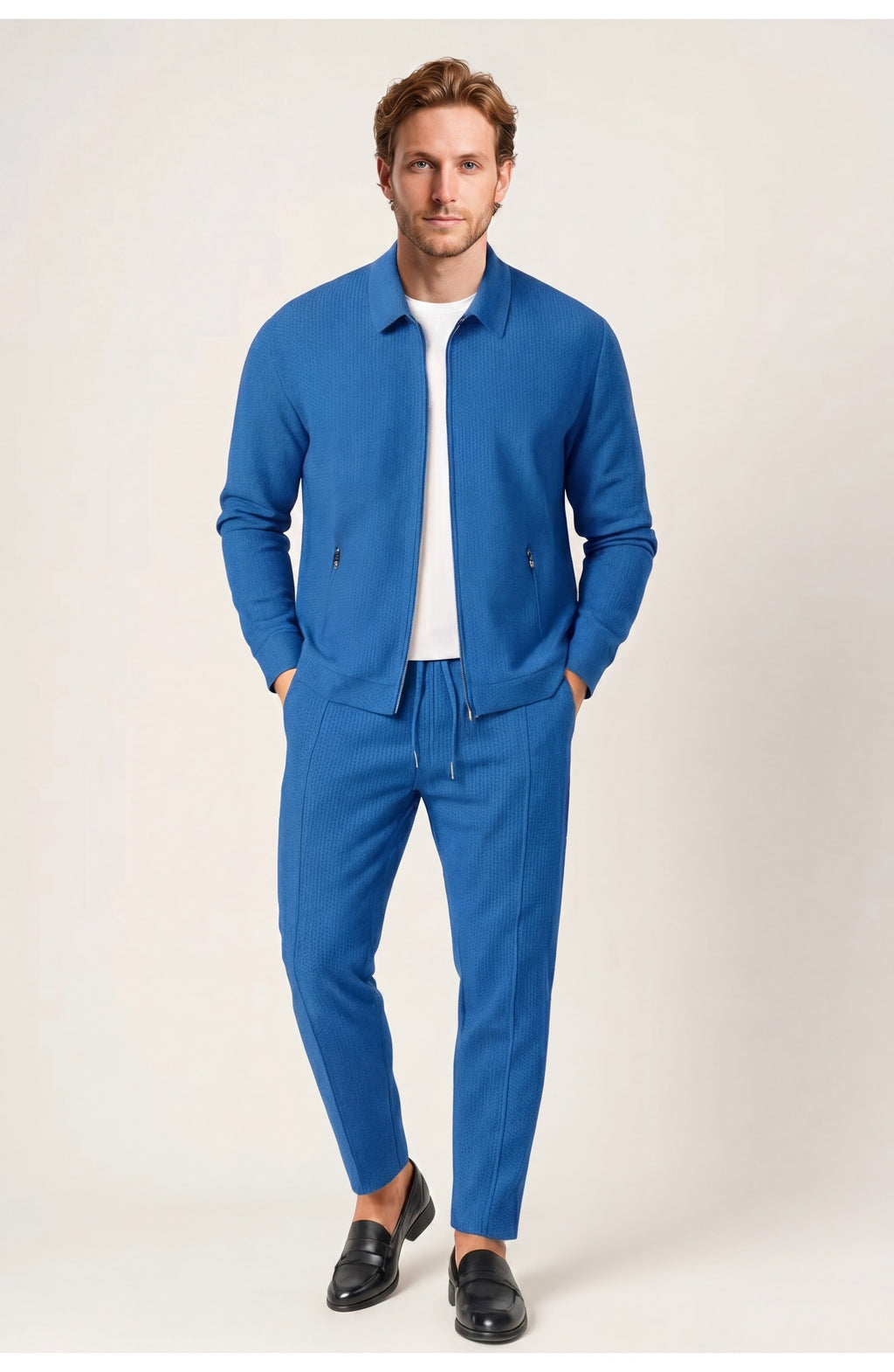 Men's Co-Ord Set | Zip Jacket and Tapered Trousers | Smart Casual