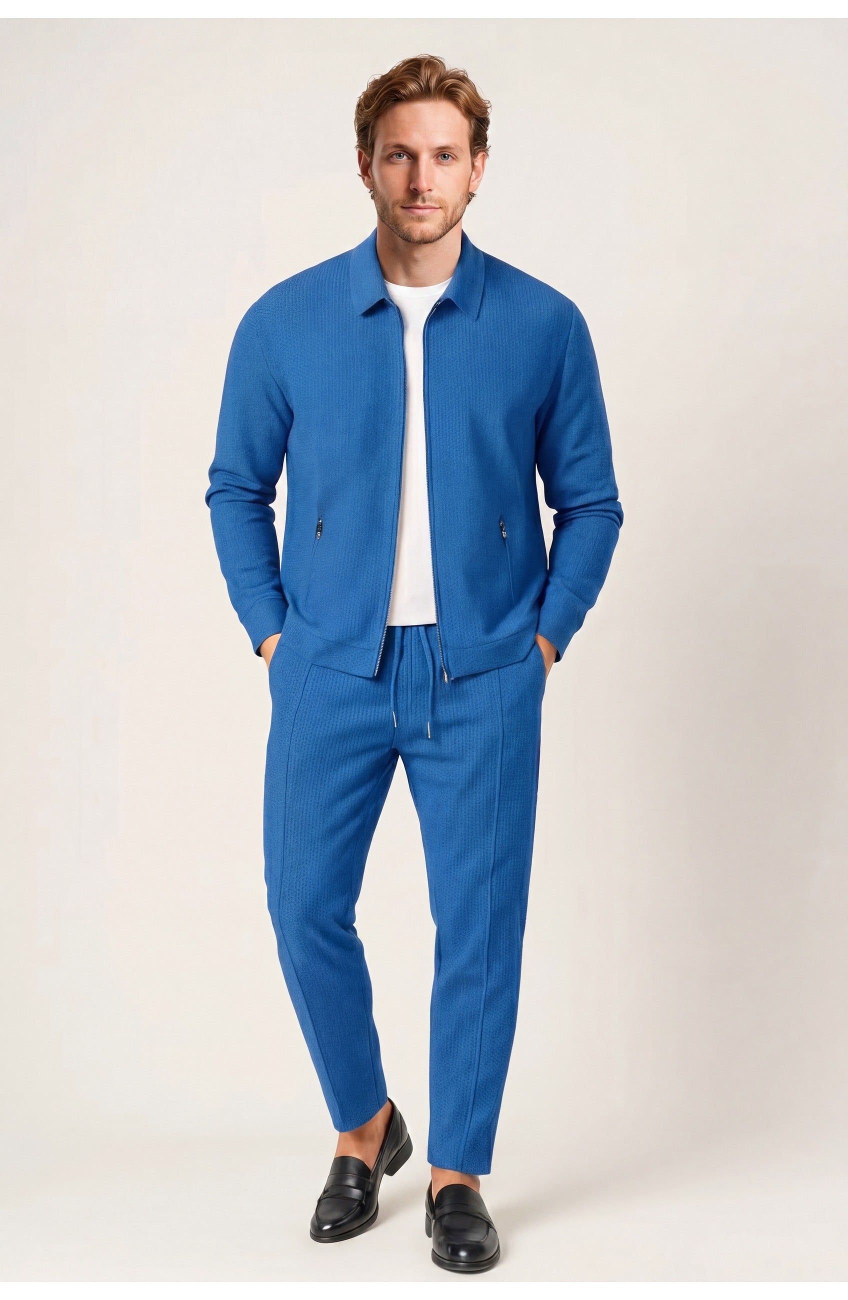 Men's Co-Ord Set | Zip Jacket and Tapered Trousers | Smart Casual