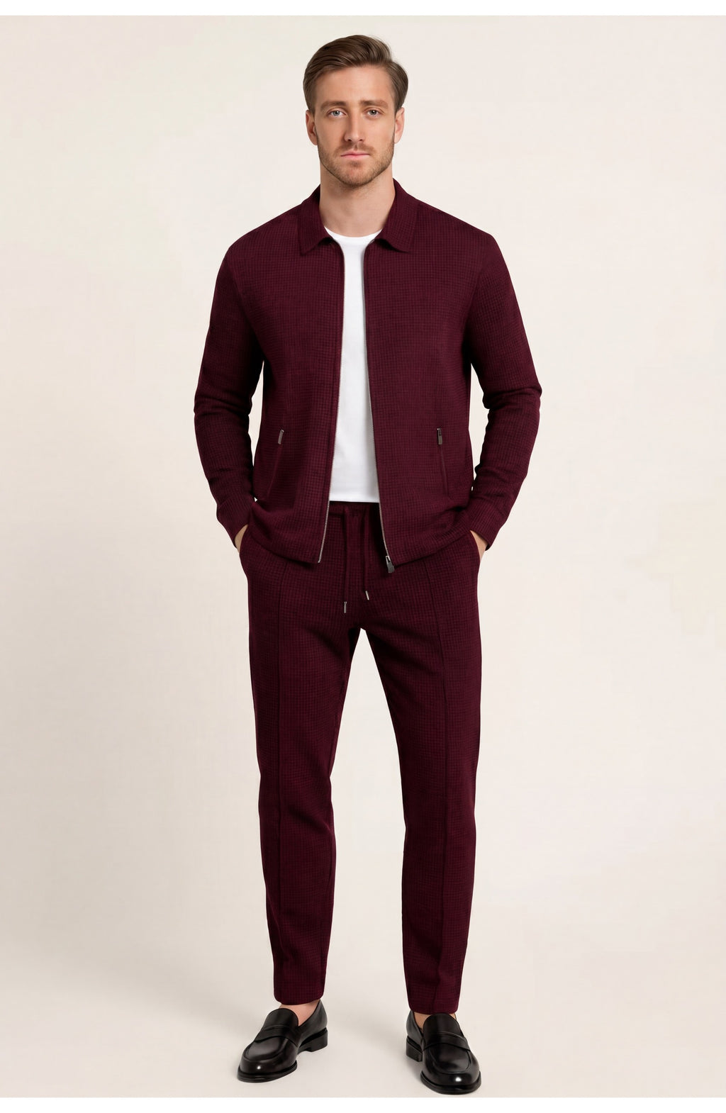 Men's Co-Ord Set | Zip Jacket and Tapered Trousers | Smart Casual