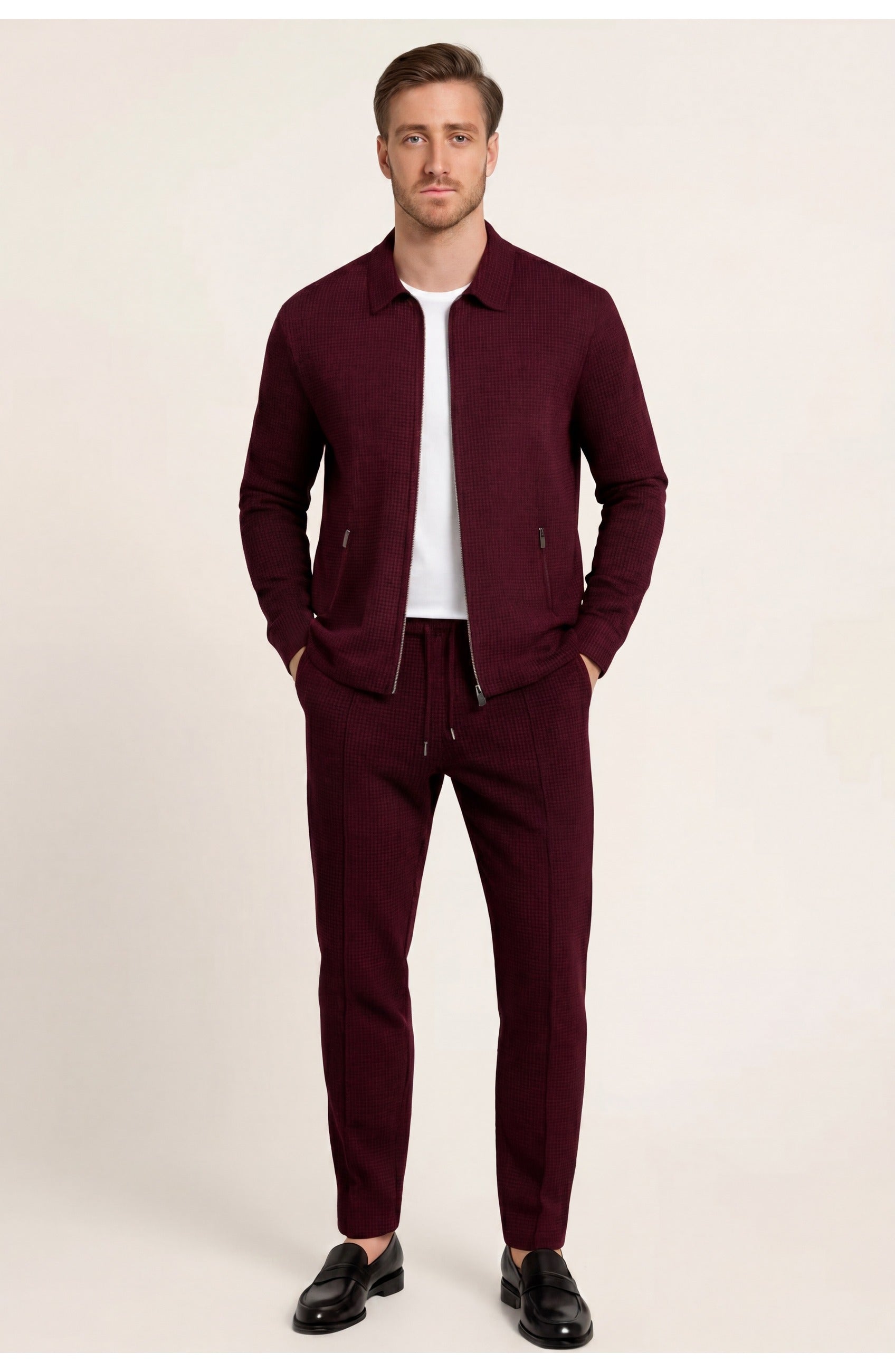 Men's Co-Ord Set | Zip Jacket and Tapered Trousers | Smart Casual