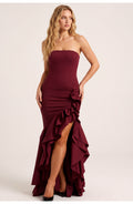 Women's Strapless Maxi Dress | Ruffles | Elegant Style