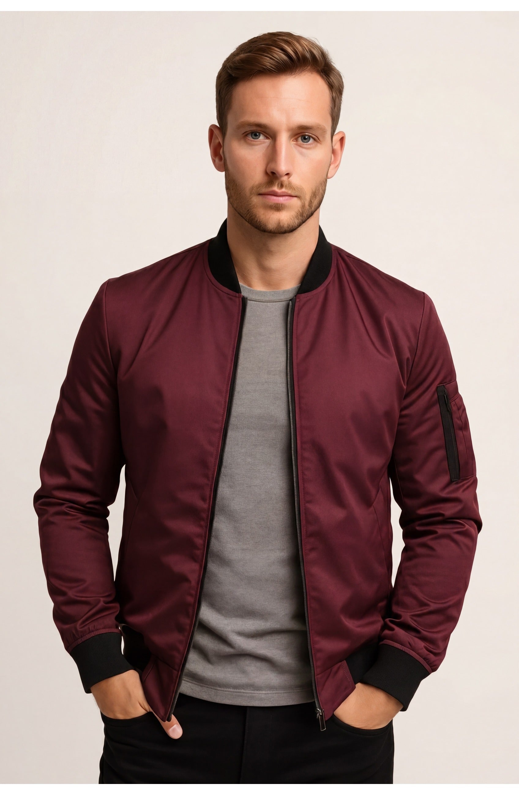 Men's Bomber Jacket | Zip Details | Comfortable Fit