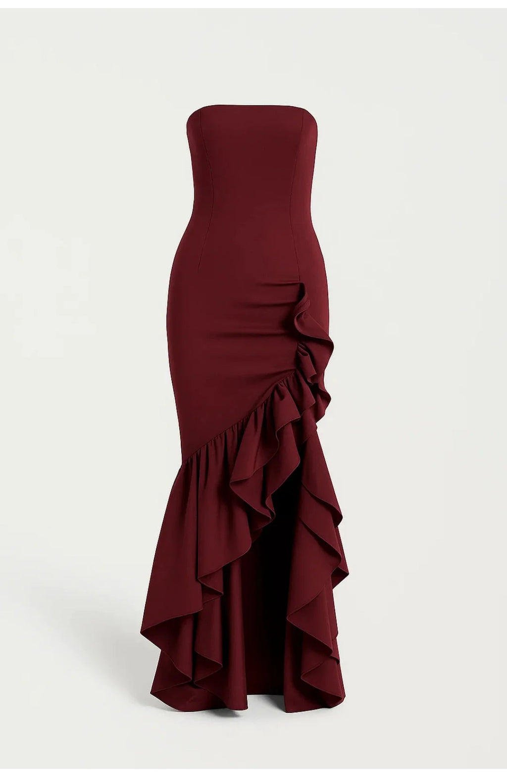 Women's Strapless Maxi Dress | Ruffles | Elegant Style