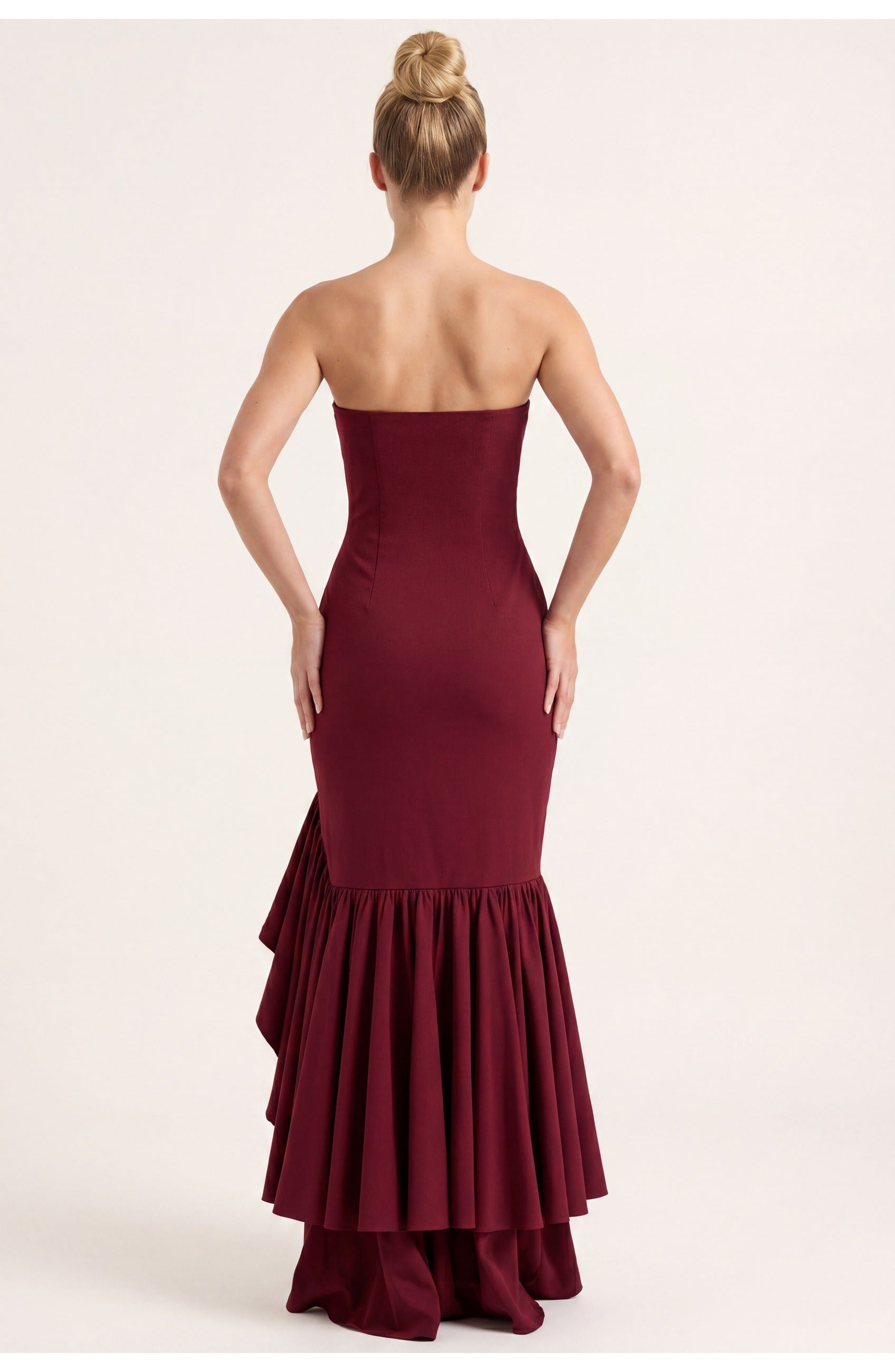 Women's Strapless Maxi Dress | Ruffles | Elegant Style