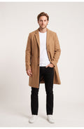 Men's Longline Overcoat | Notch Lapel | Single Breasted