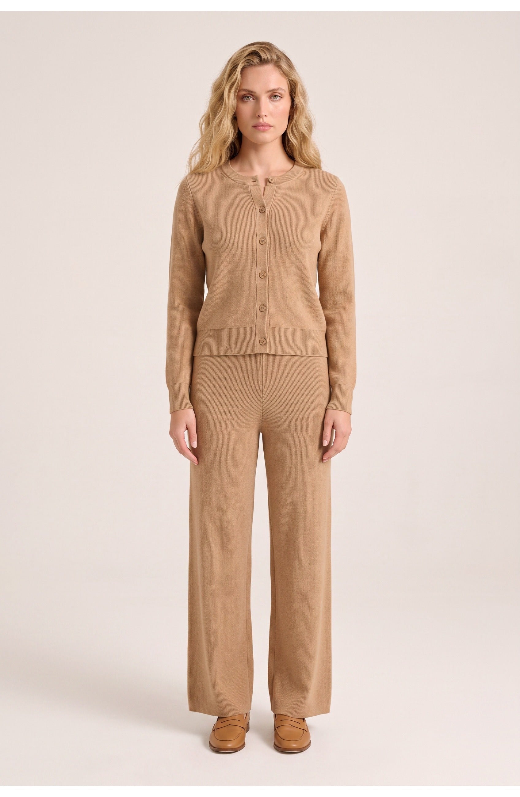 Women's Cardigan and Wide-Leg Co-Ord Set | Knitted | Relaxed