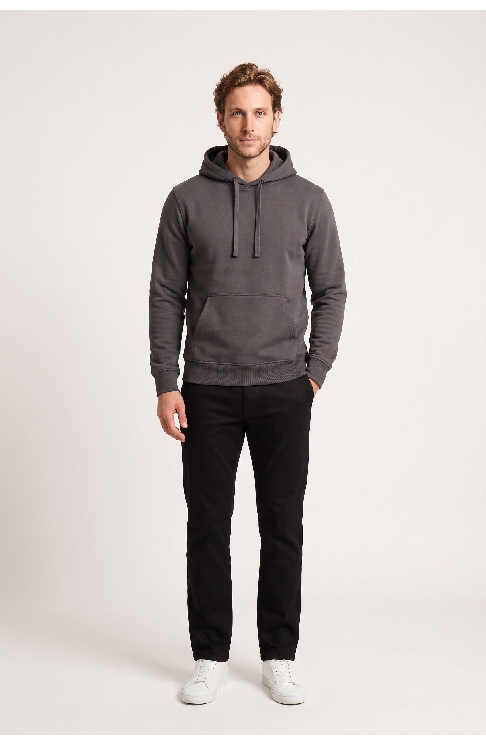 Men's Hooded Sweatshirt | Kangaroo Pocket | Ribbed Hem