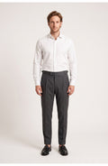 Men's Pleated Trousers | Tapered Leg | Side Adjusters
