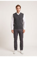 Men's V-Neck Vest | Sleeveless | Ribbed Trims