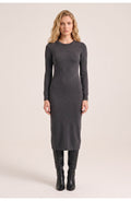 Women's Knitted Midi Dress | Crew Neck | Fitted