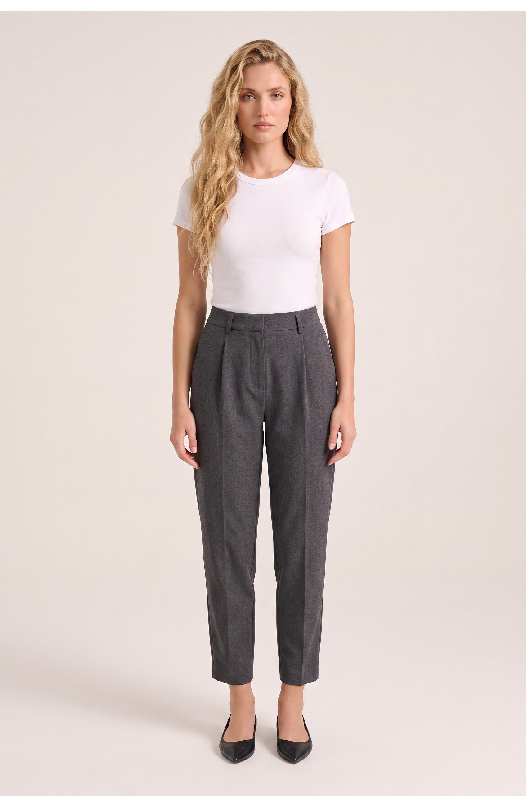Women's Tapered Trousers | High Waist | Ankle Length