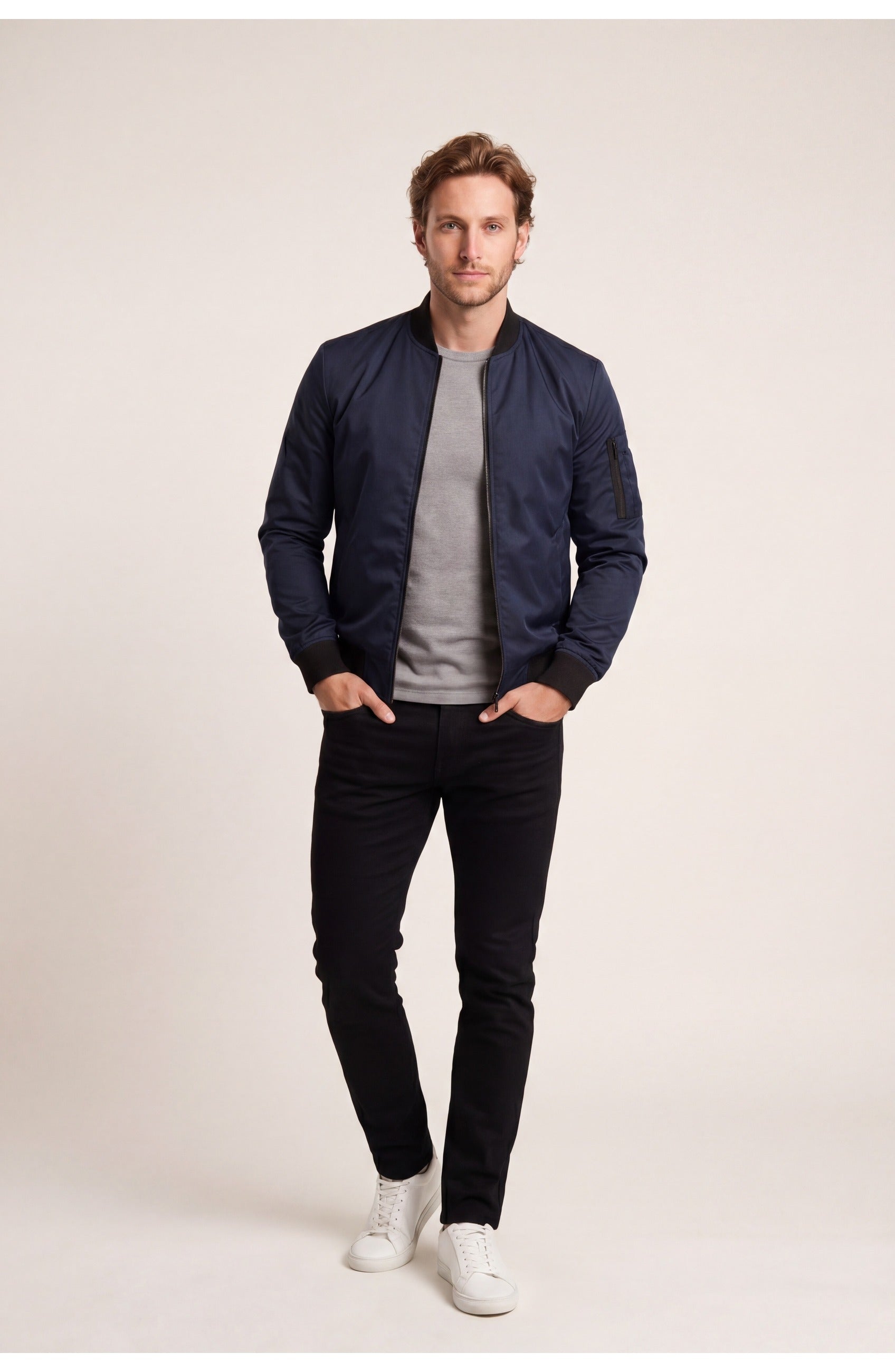 Men's Bomber Jacket | Zip Details | Comfortable Fit