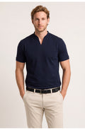 Men's High Neck T-Shirt | V-Split | Smart Casual Summer