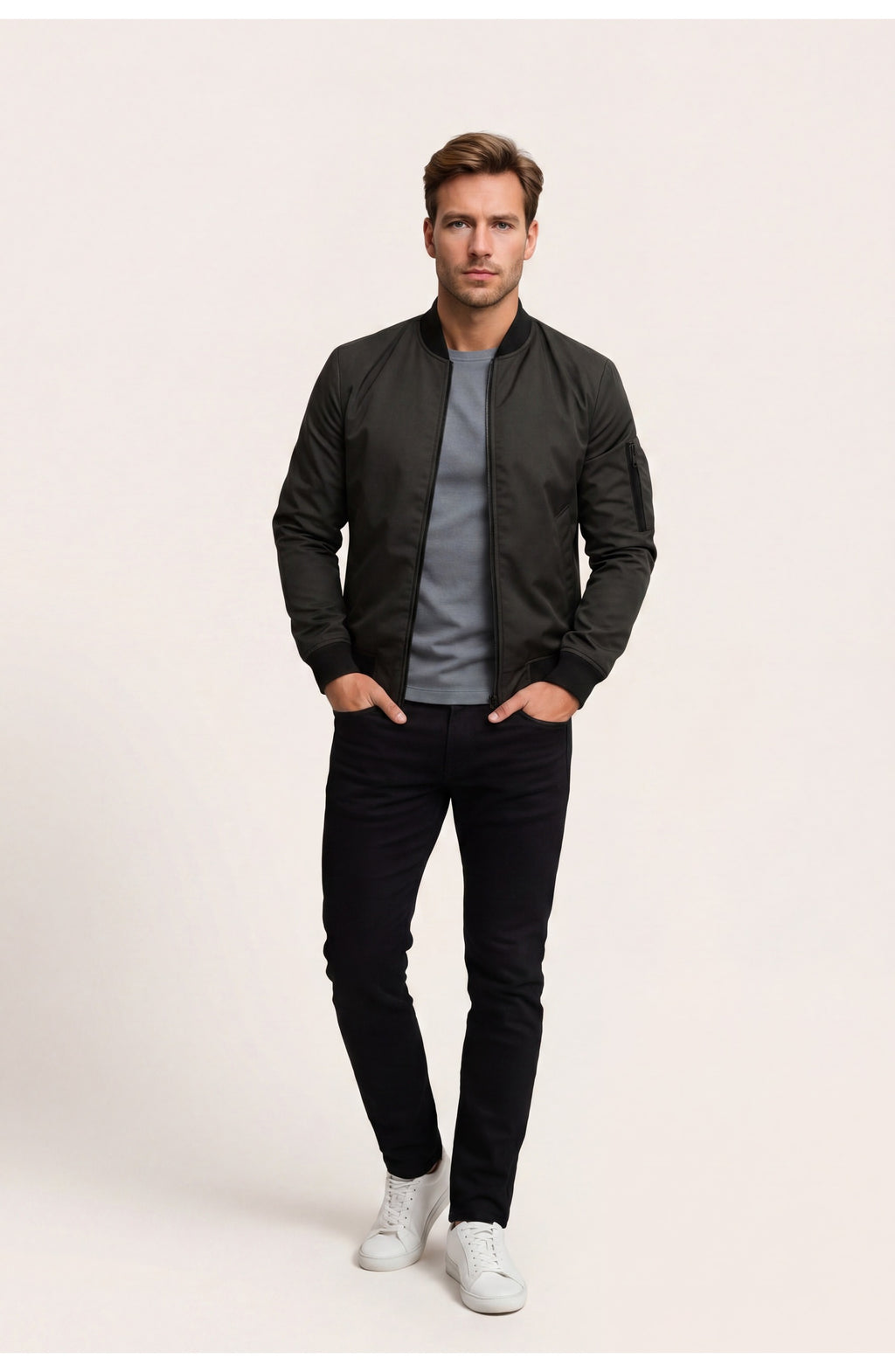 Men's Bomber Jacket | Zip Details | Comfortable Fit