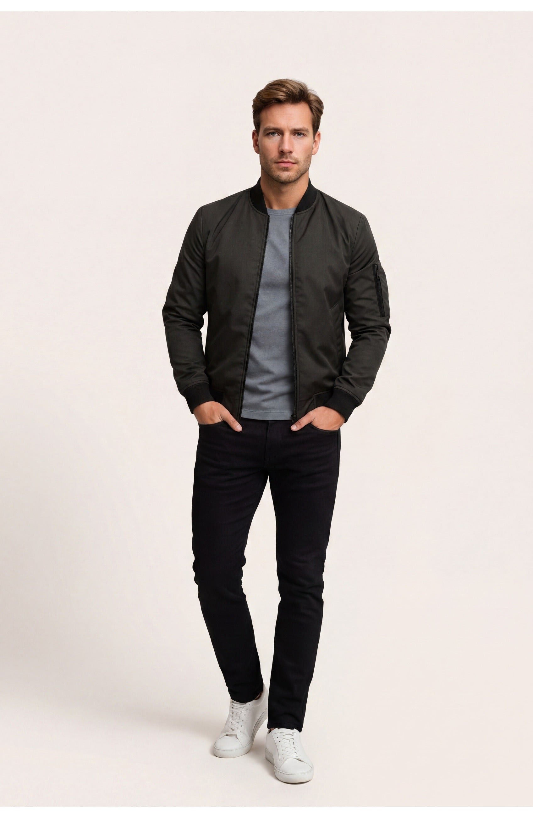 Men's Bomber Jacket | Zip Details | Comfortable Fit