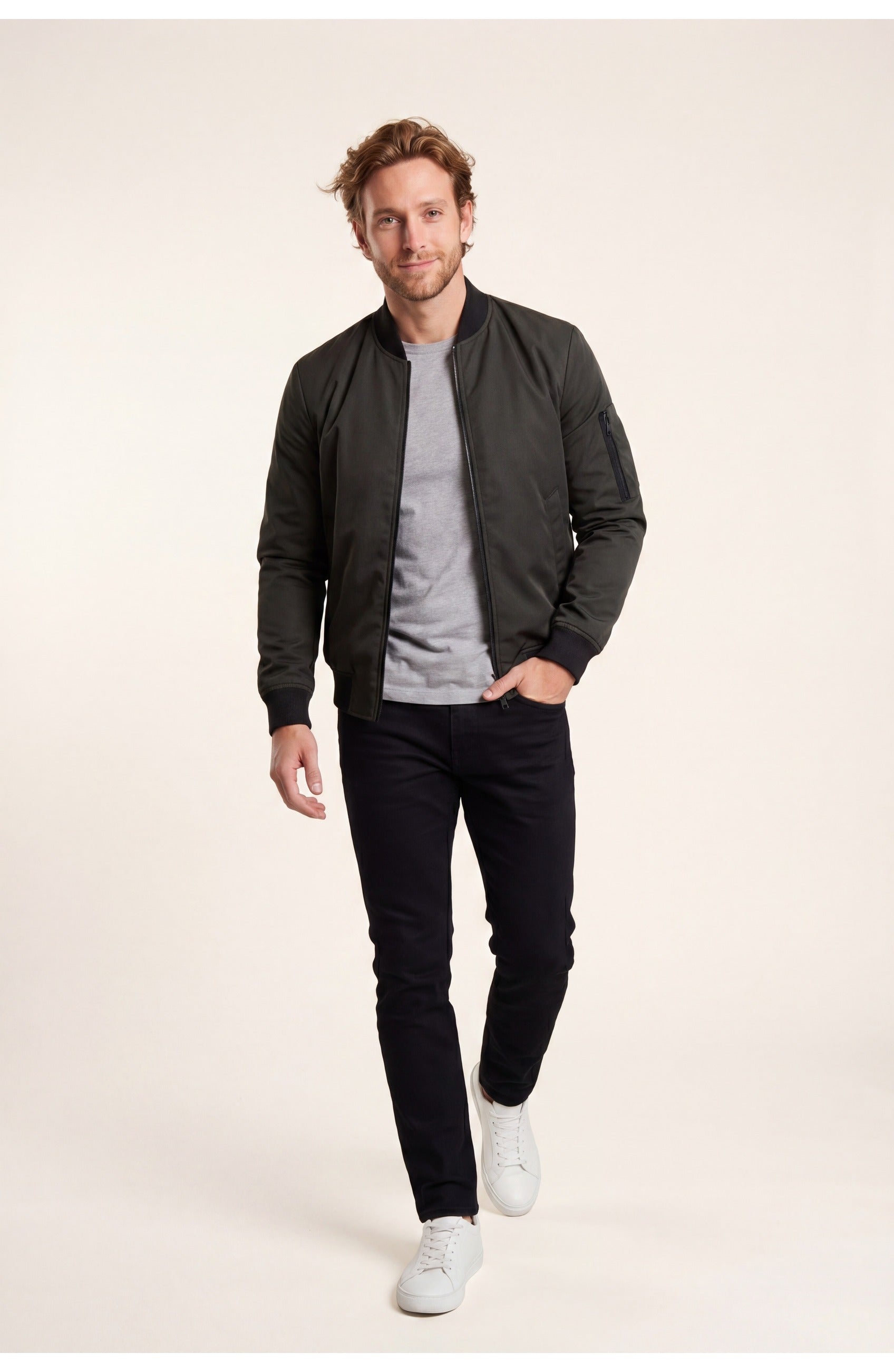 Men's Bomber Jacket | Zip Details | Comfortable Fit