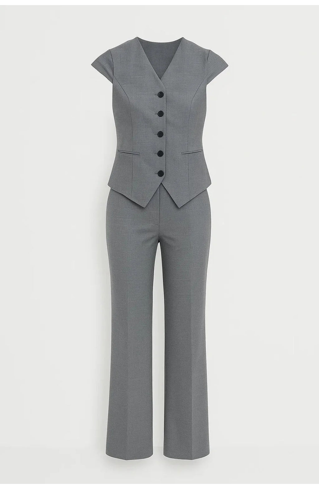 Women's Tailored Co-Ord Set | V-Neck Vest with Trousers | Chic Look