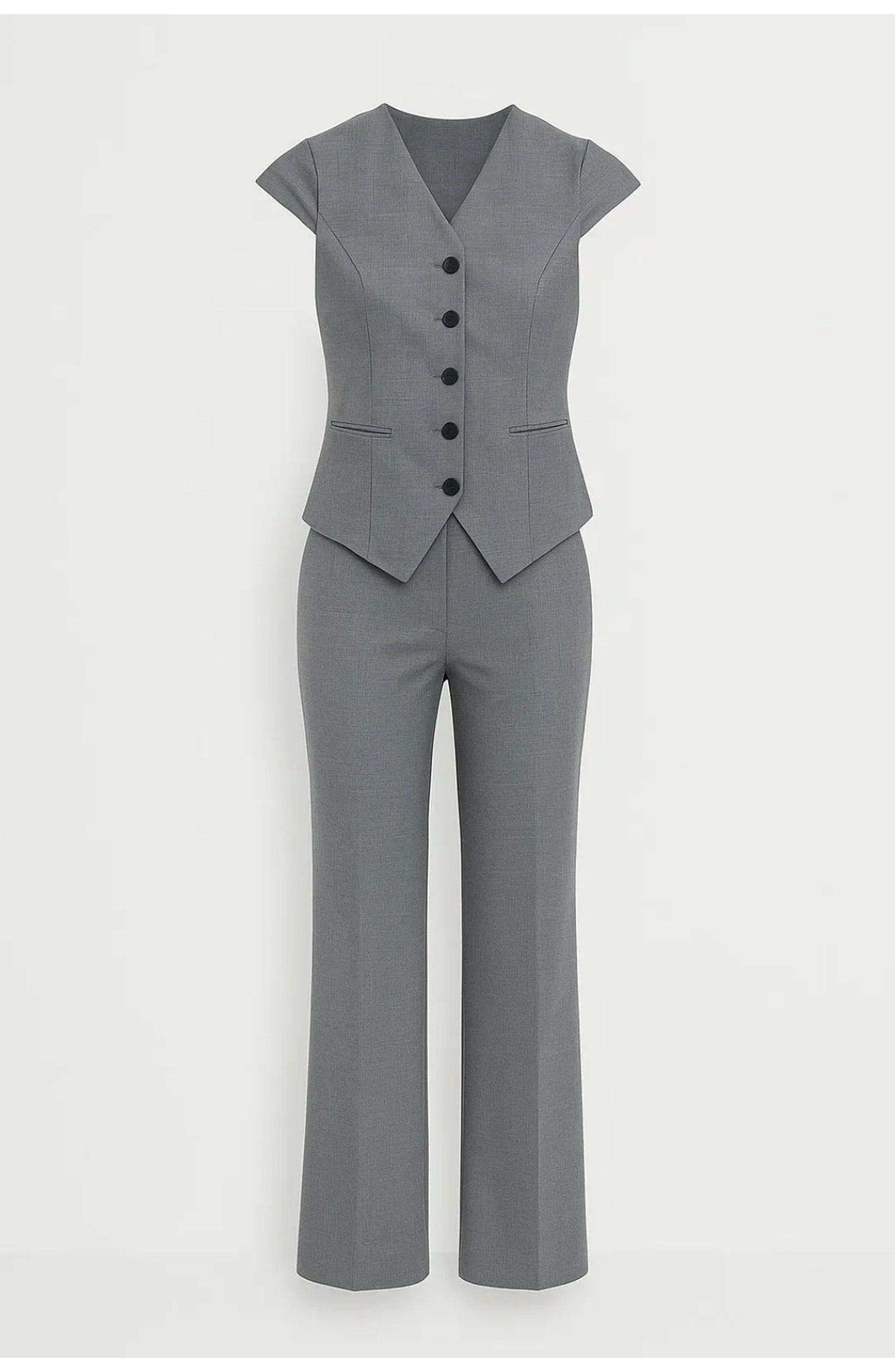 Women's Tailored Co-Ord Set | V-Neck Vest with Trousers | Chic Look