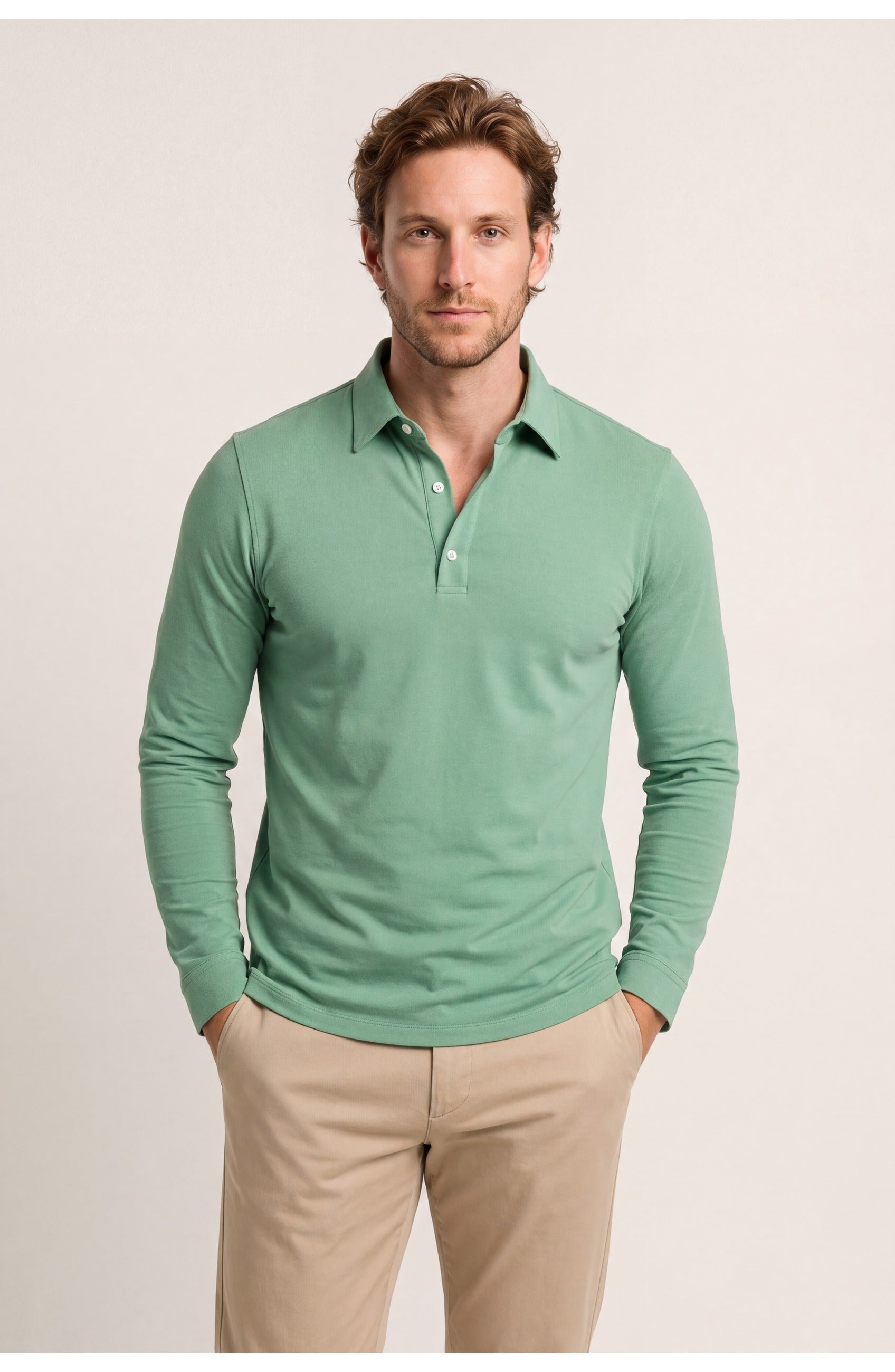 Men's Long Sleeve Polo | Slim Fit | Classic Collar