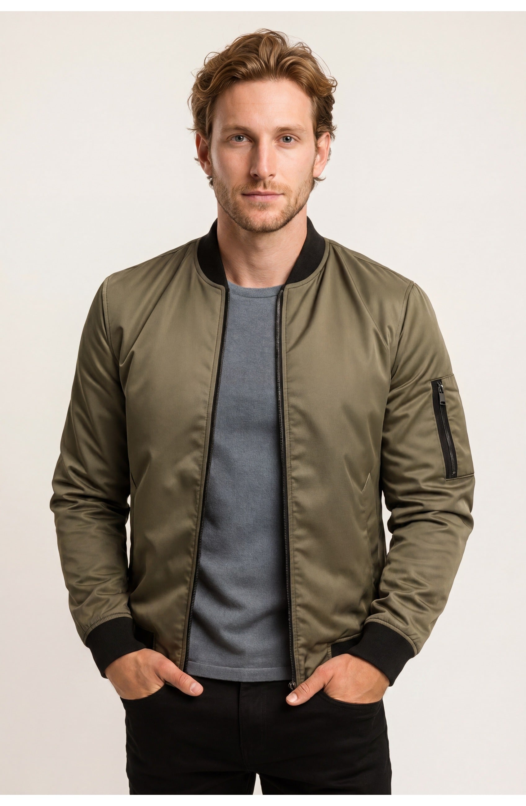 Men's Bomber Jacket | Zip Details | Comfortable Fit
