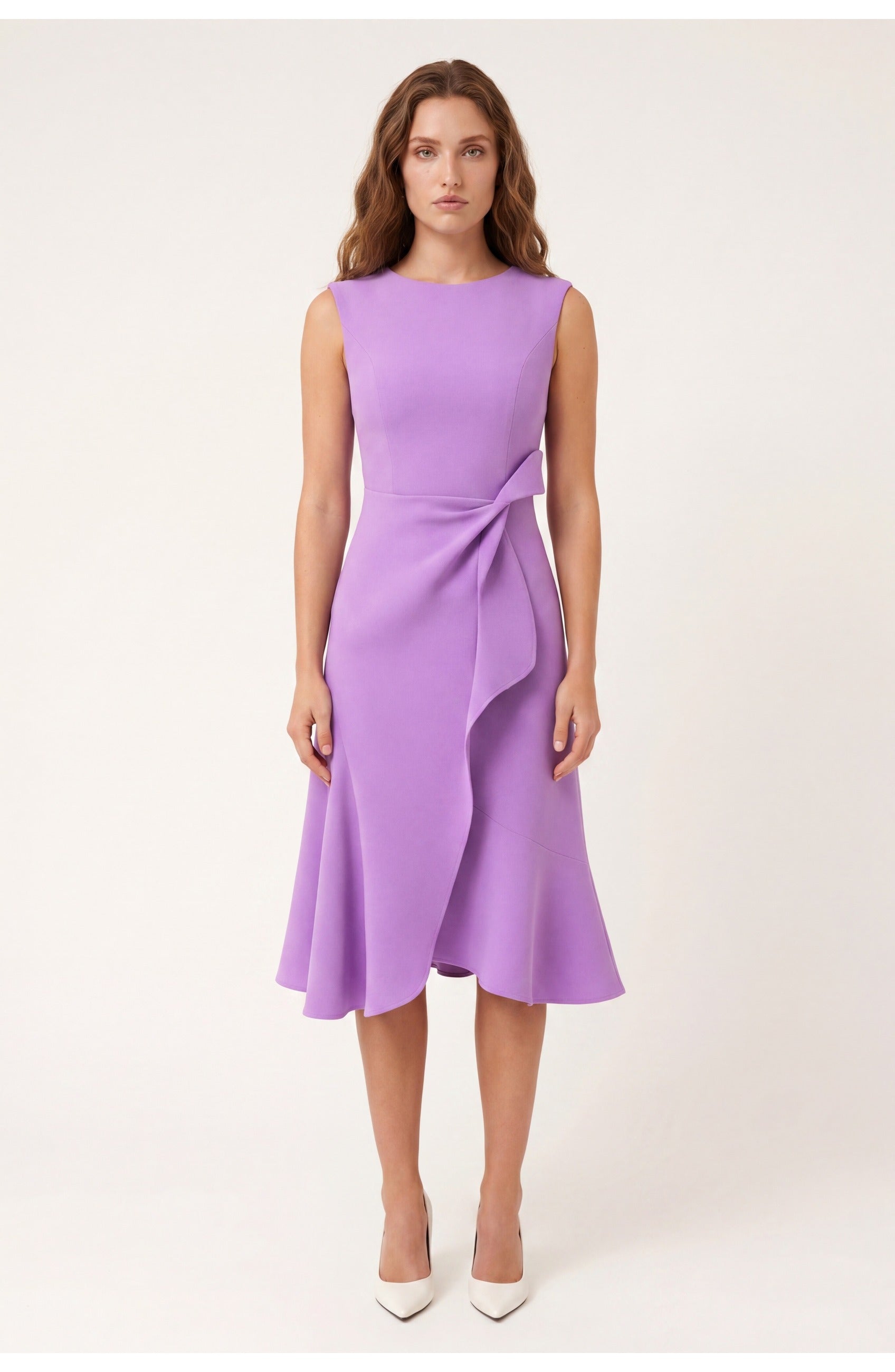 Women's Sleeveless Midi Dress | Ruffles | Elegant Style