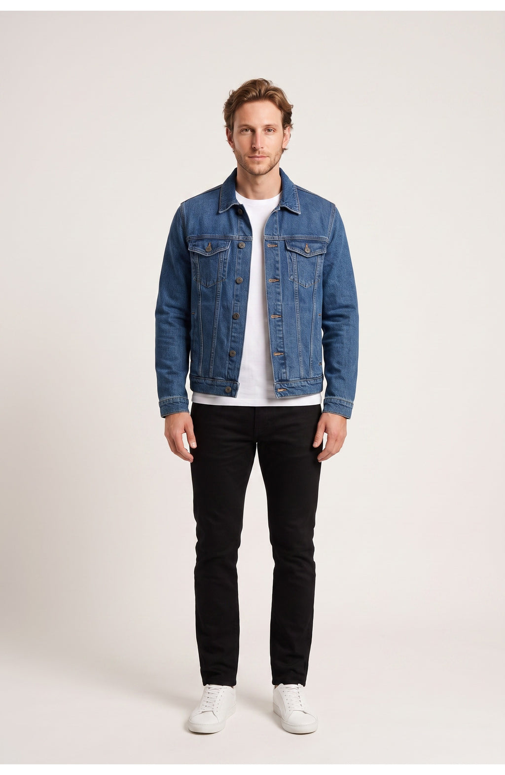 Men's Denim Jacket | Button Front | Chest Pockets