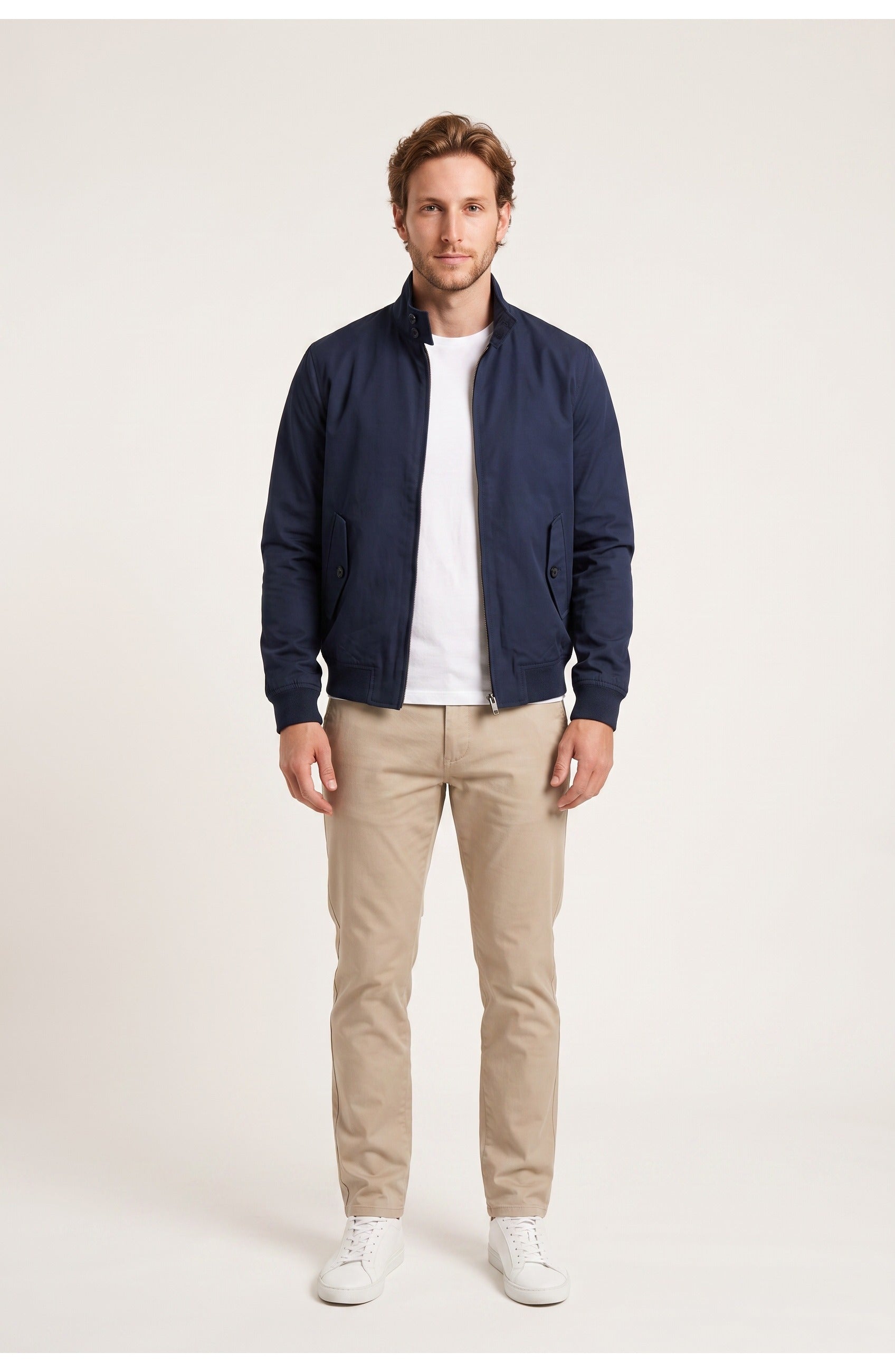 Men's Harrington Jacket | Stand Collar | Zip Front
