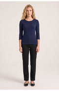 Women's Three-Quarter Sleeve Top | Round Neck | Slim Fit