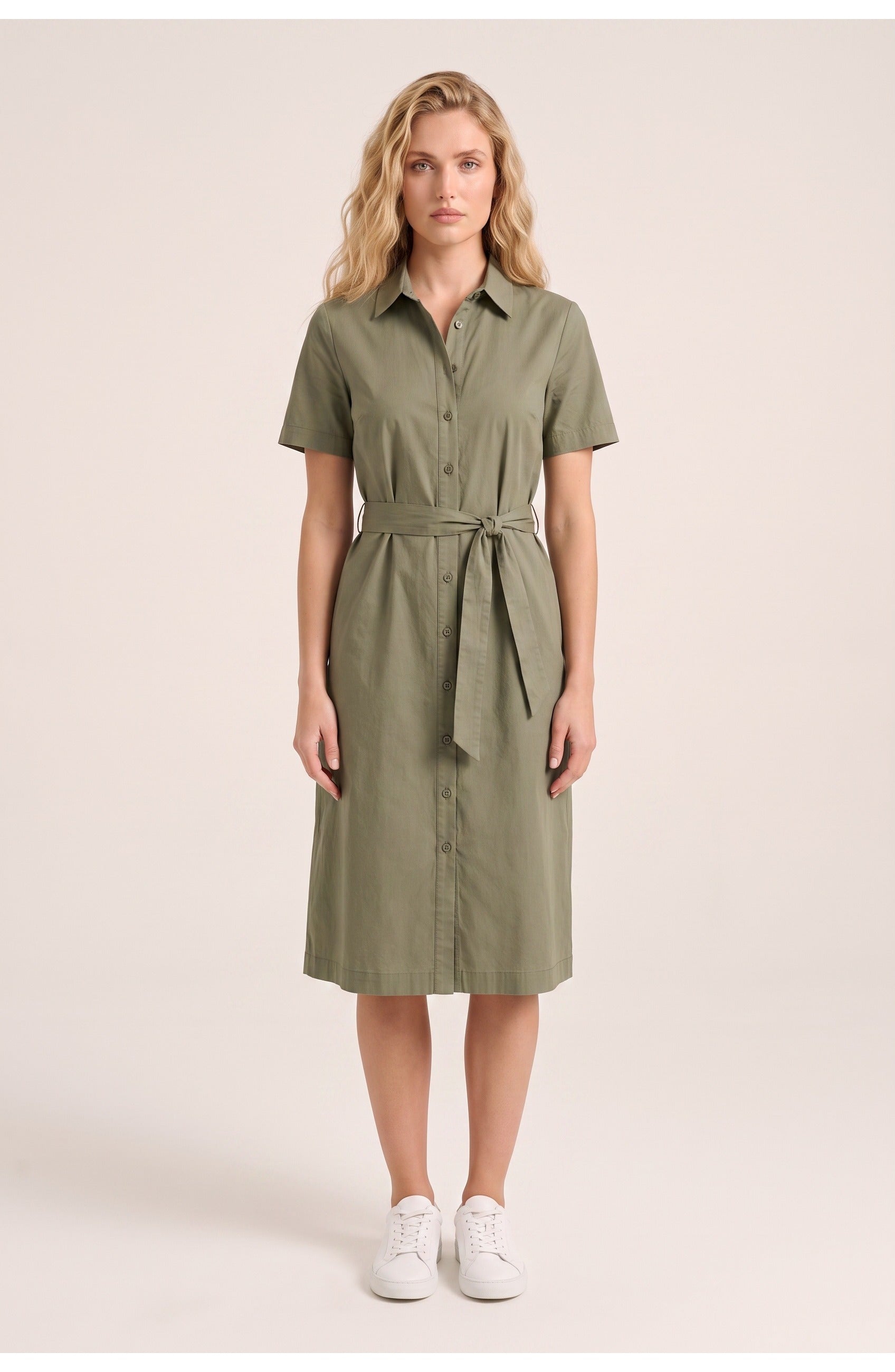Women's Shirt Dress | Button Front | Waist Tie