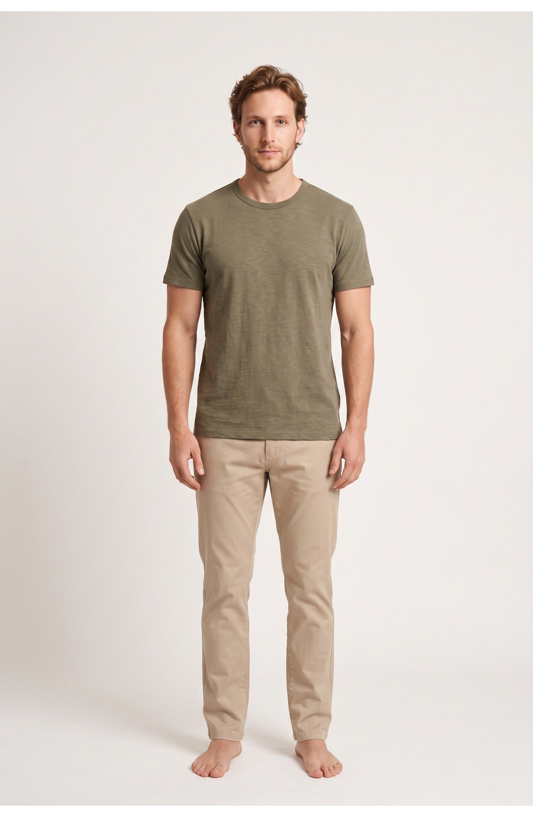 Men's Slub Crew Neck T-Shirt | Short Sleeves | Regular Fit