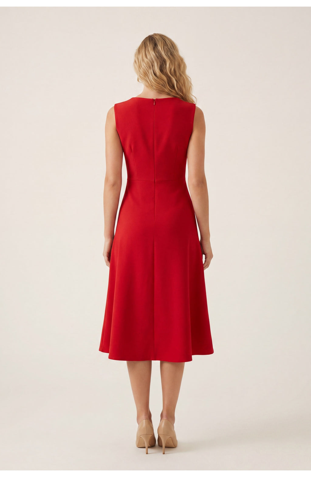 Women's Sleeveless Midi Dress | Ruffles | Elegant Style