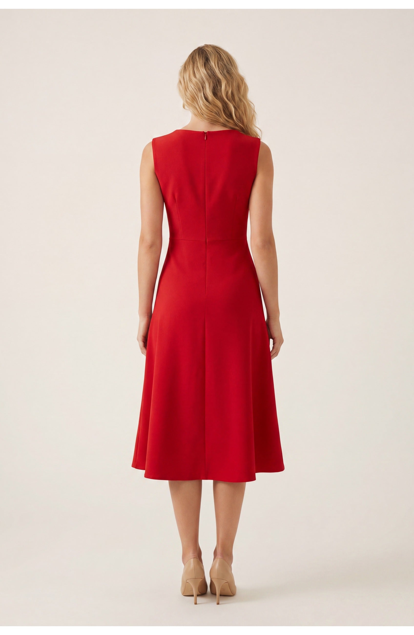 Women's Sleeveless Midi Dress | Ruffles | Elegant Style