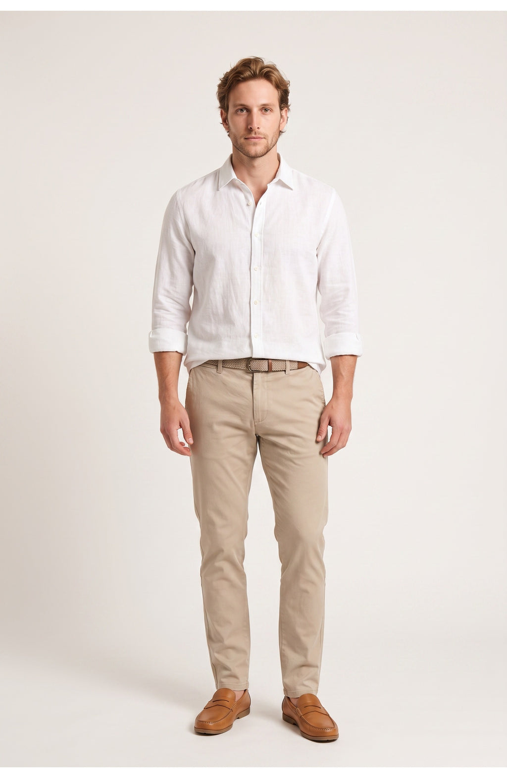 Men's Linen-Look Shirt | Classic Collar | Relaxed Fit