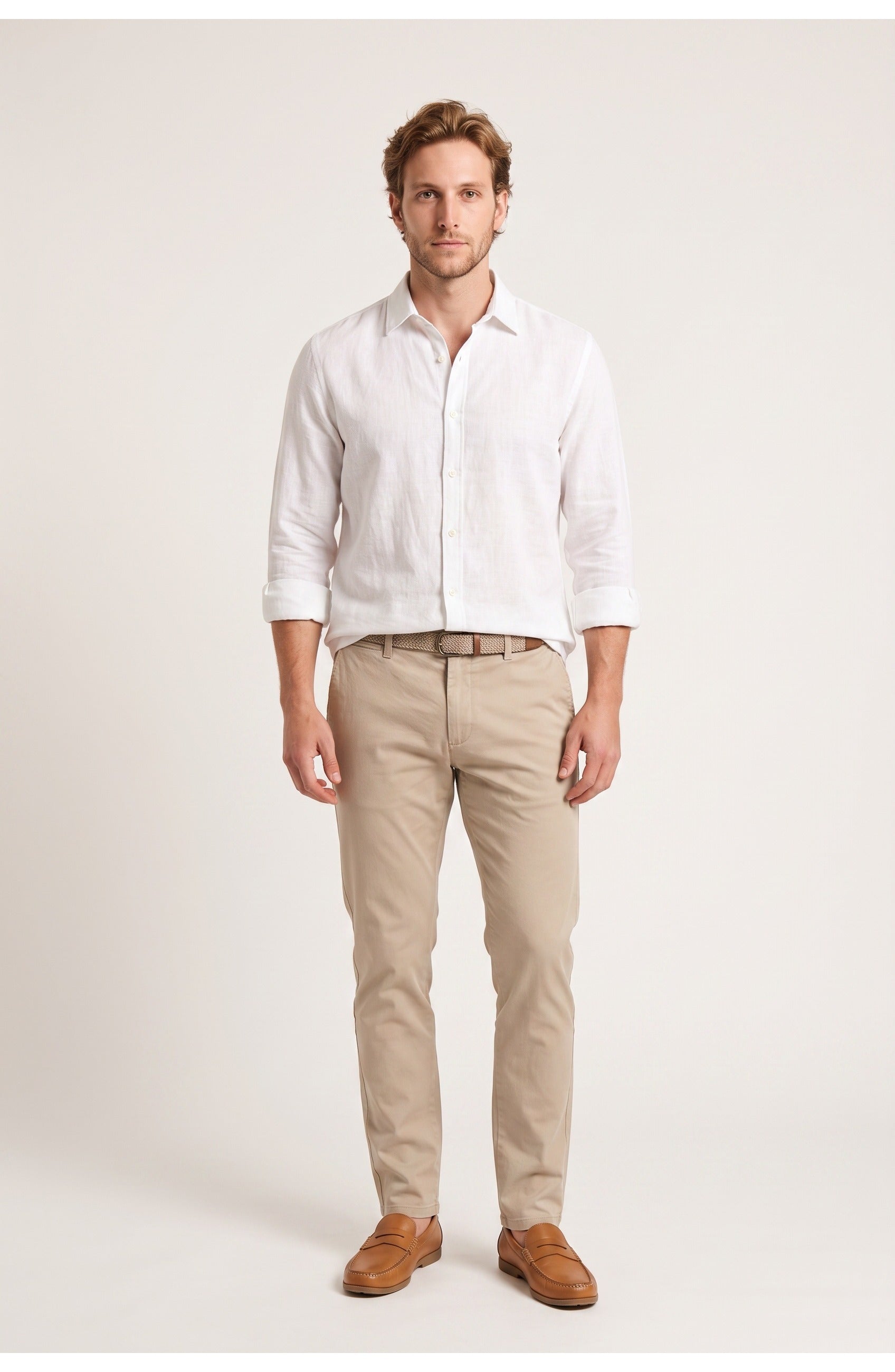 Men's Linen-Look Shirt | Classic Collar | Relaxed Fit