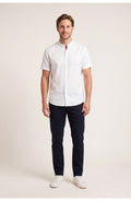 Men's Relaxed Fit Short Sleeve Shirt | Stand-Up Collar | Summer Style