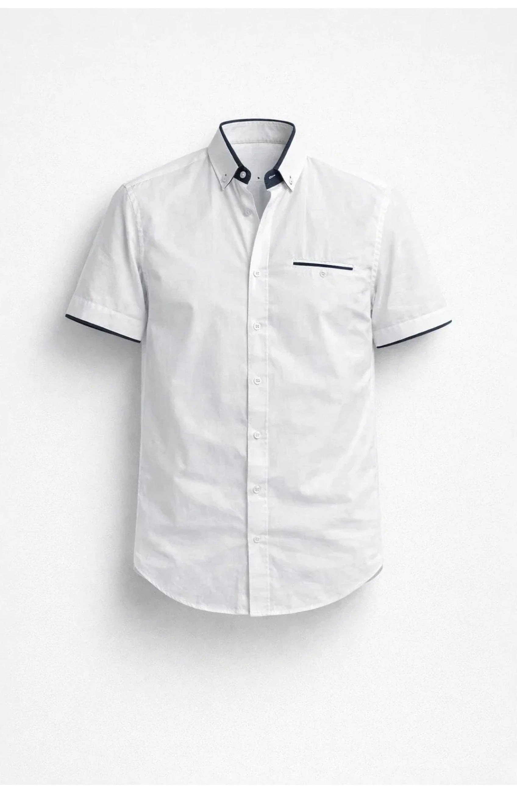 Men's Regular Fit Short Sleeve Shirt | Contrast Detail | Summer Style