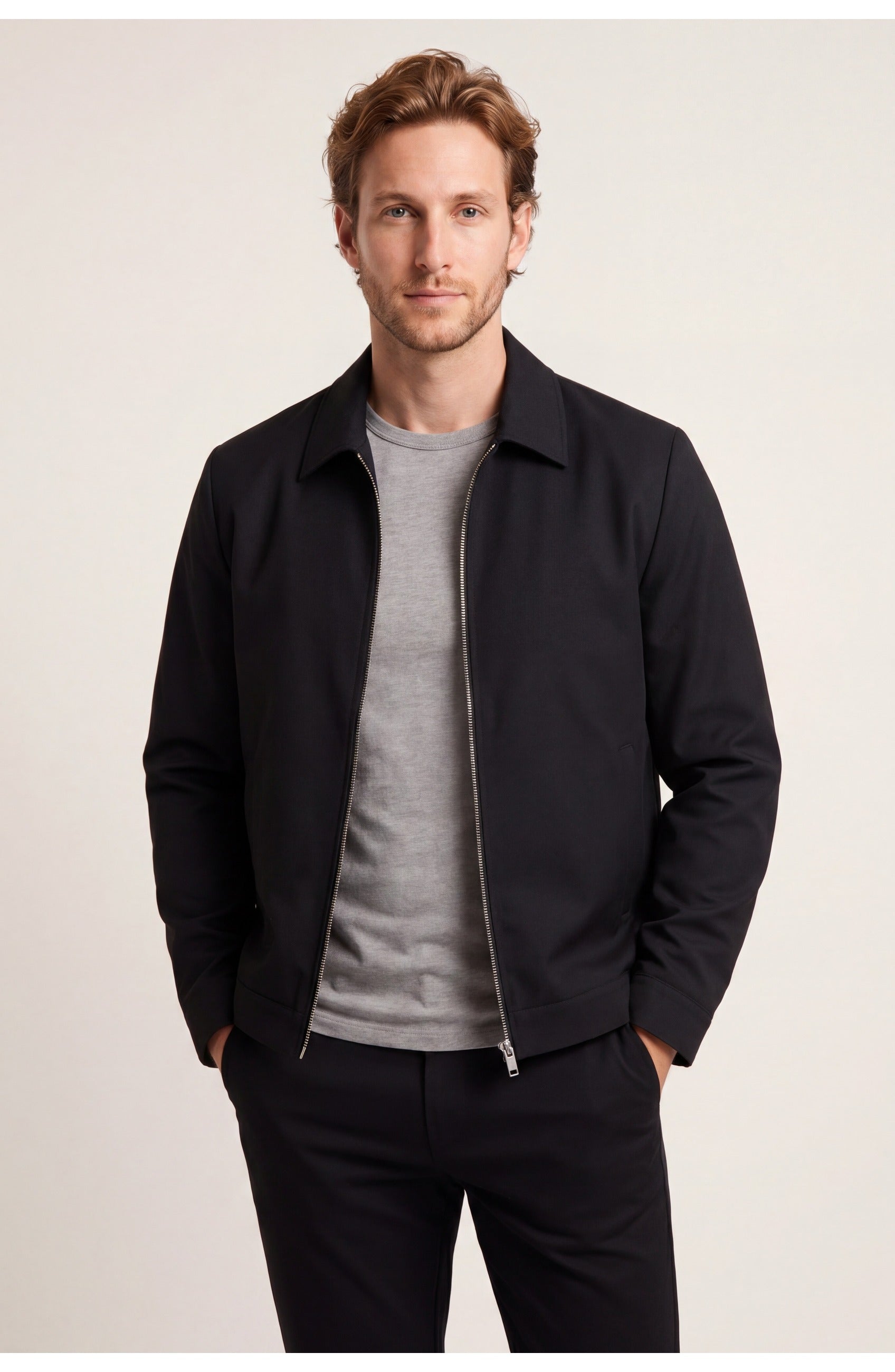 Men's Zip Jacket | Classic Collar | Slim Fit