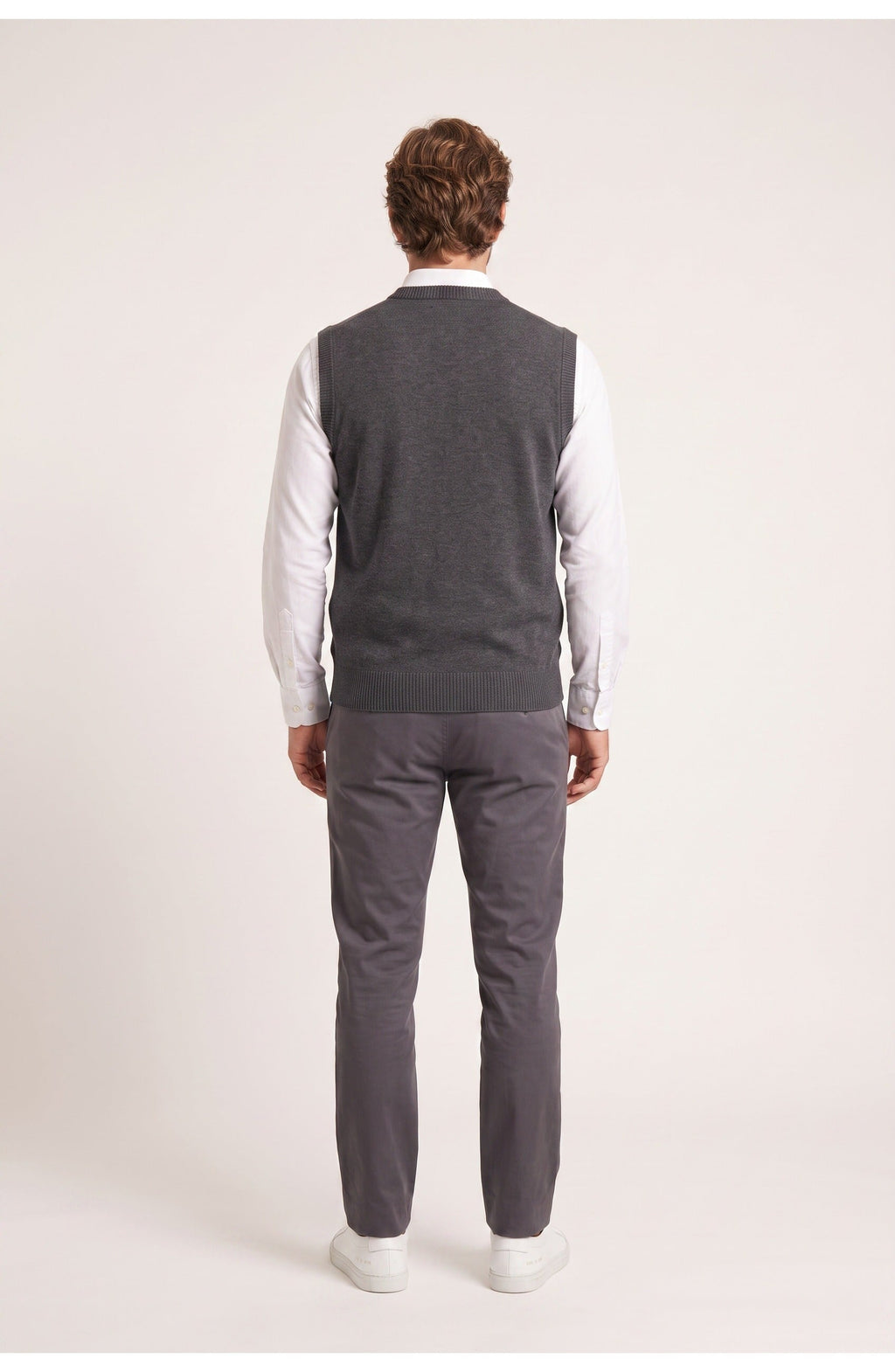 Men's V-Neck Vest | Sleeveless | Ribbed Trims