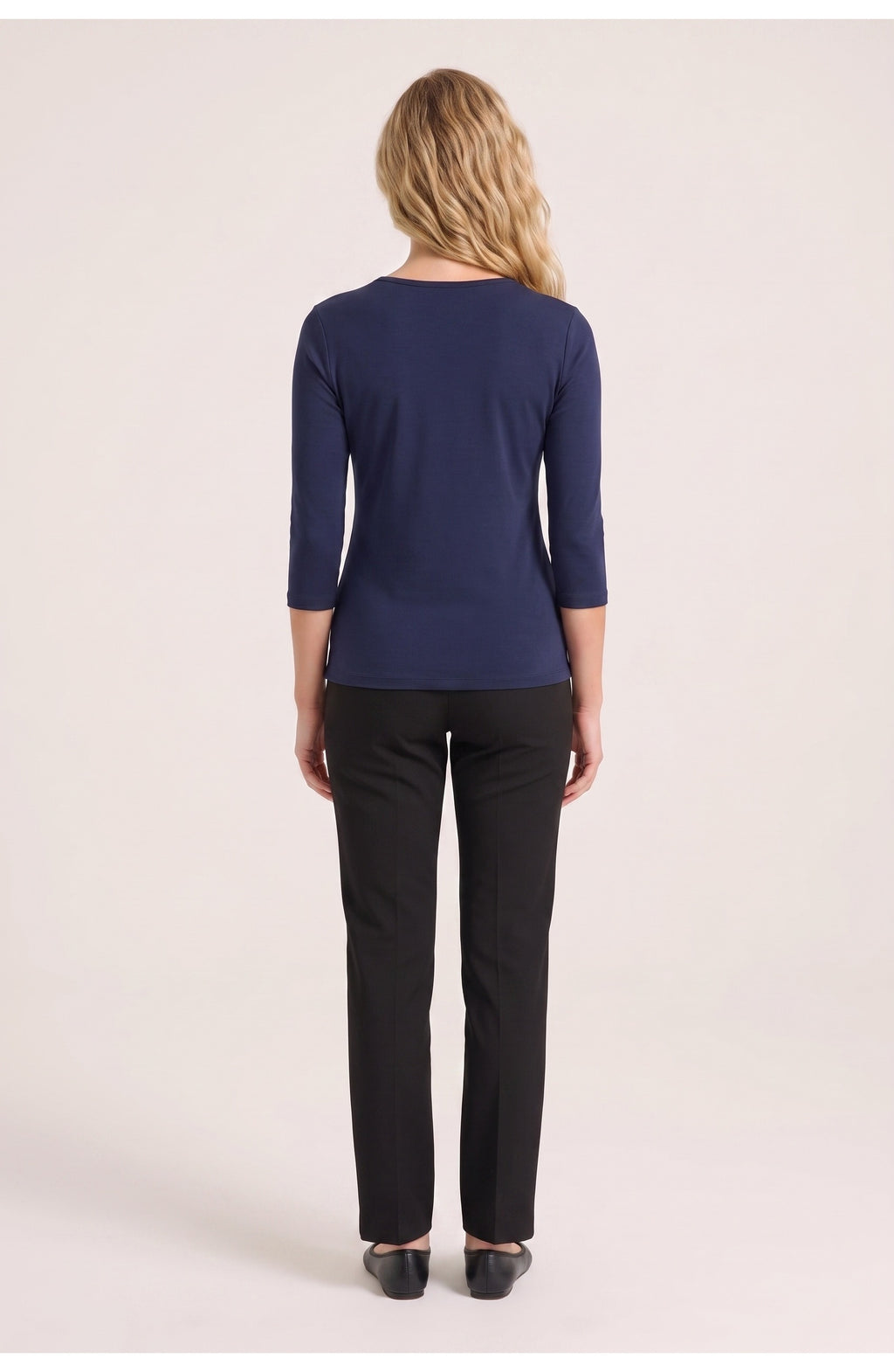 Women's Three-Quarter Sleeve Top | Round Neck | Slim Fit