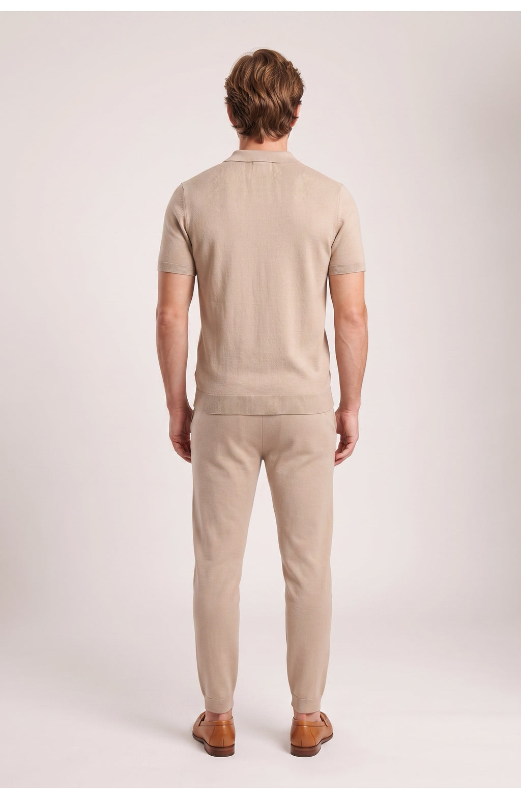 Men's Knit Polo and Trouser Co-Ord Set | Short Sleeves | Tapered