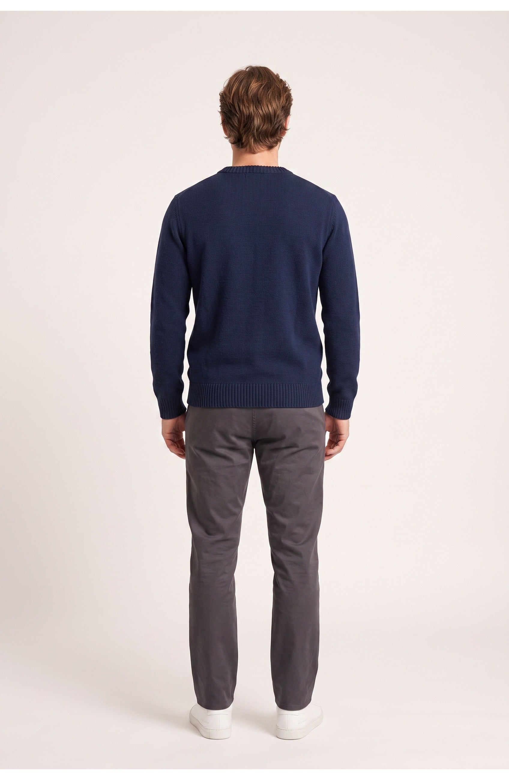 Men's Crew Neck Sweater | Ribbed Trims | Regular Fit