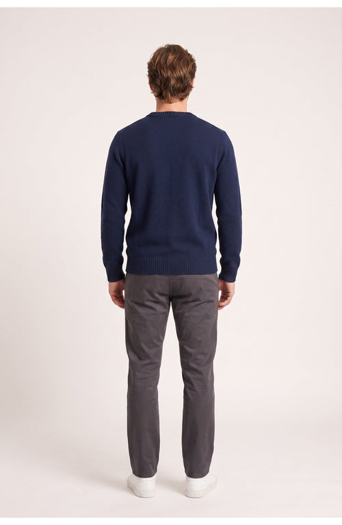 Men's Crew Neck Sweater | Ribbed Trims | Regular Fit