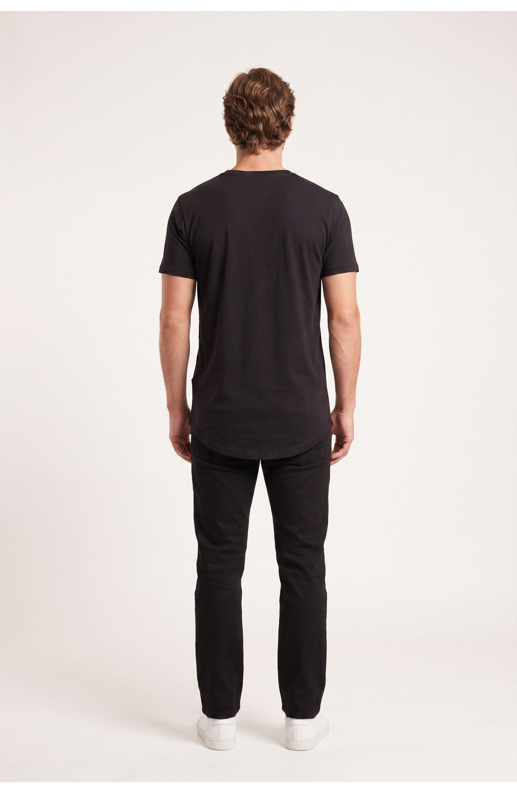 Men's Longline T-Shirt | Crew Neck | Curved Hem