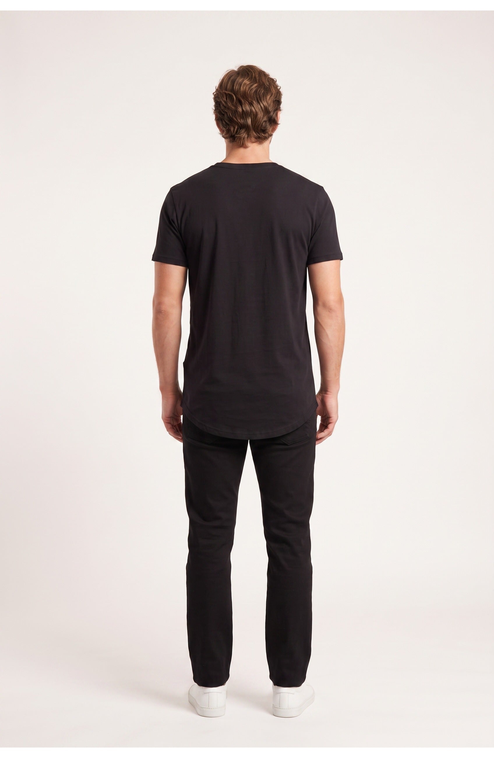 Men's Longline T-Shirt | Crew Neck | Curved Hem