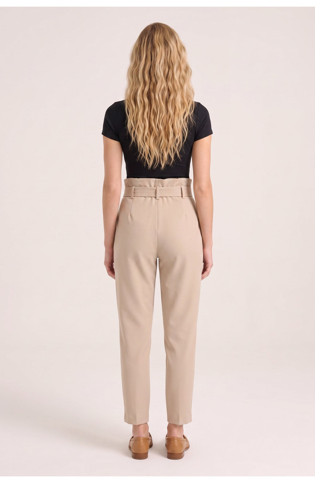 Women's Paperbag-Waist Trousers | Belted | Tapered Leg