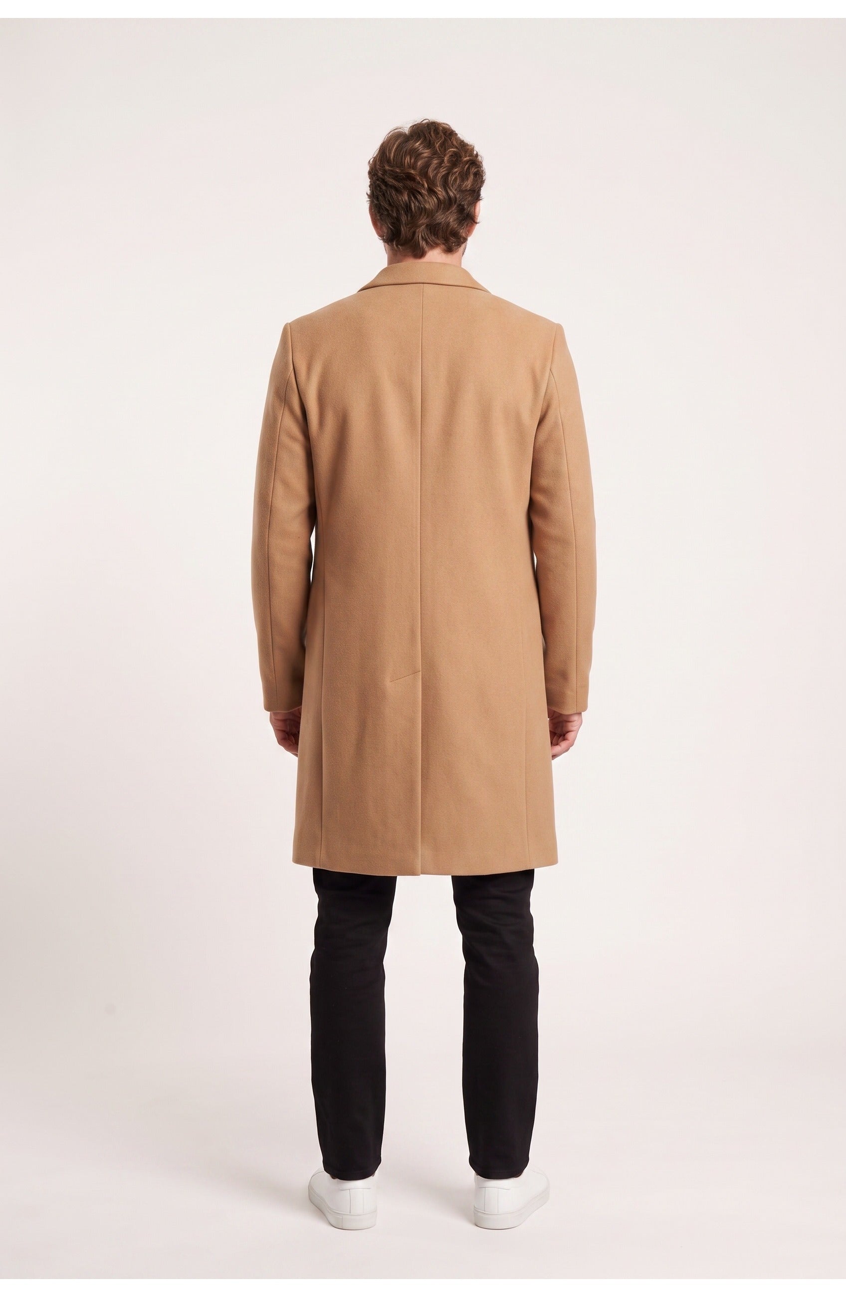 Men's Longline Overcoat | Notch Lapel | Single Breasted