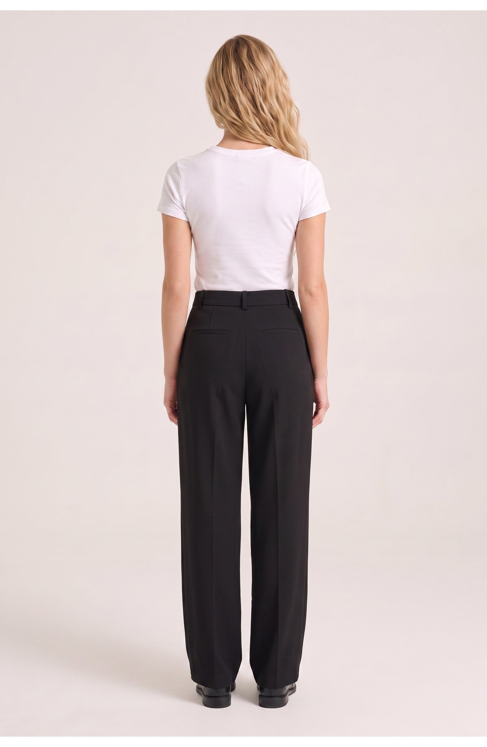 Women's High-Waist Wide-Leg Trousers | Pleated Front | Belt Loops